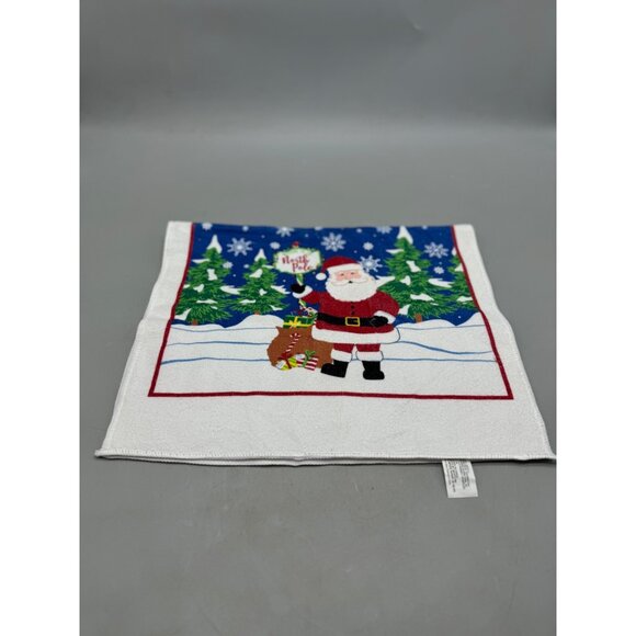 Santa Claus North Pole Christmas Kitchen Towel Festive Design & Snowy READ - Picture 2 of 8